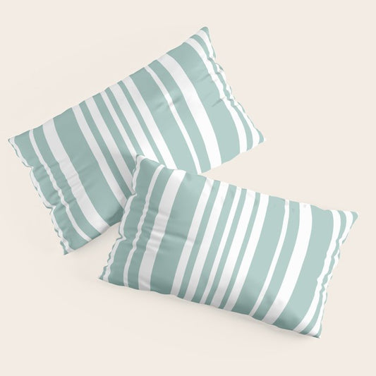 Classic Stripes XXXVII - Sage Green Pillow Sham Gallery Image 2