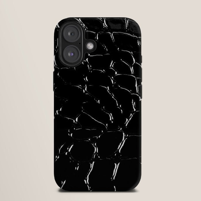 Exotic Black Crocodile Patent Leather iPhone Case Gallery Image 9