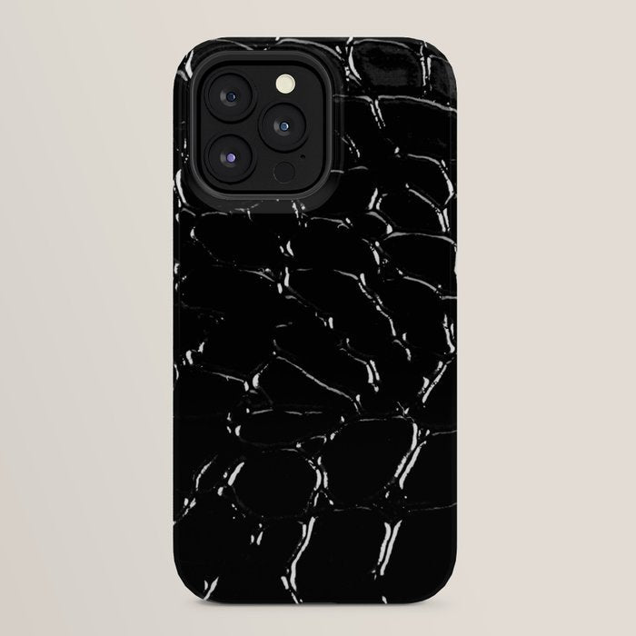 Exotic Black Crocodile Patent Leather iPhone Case Gallery Image 24