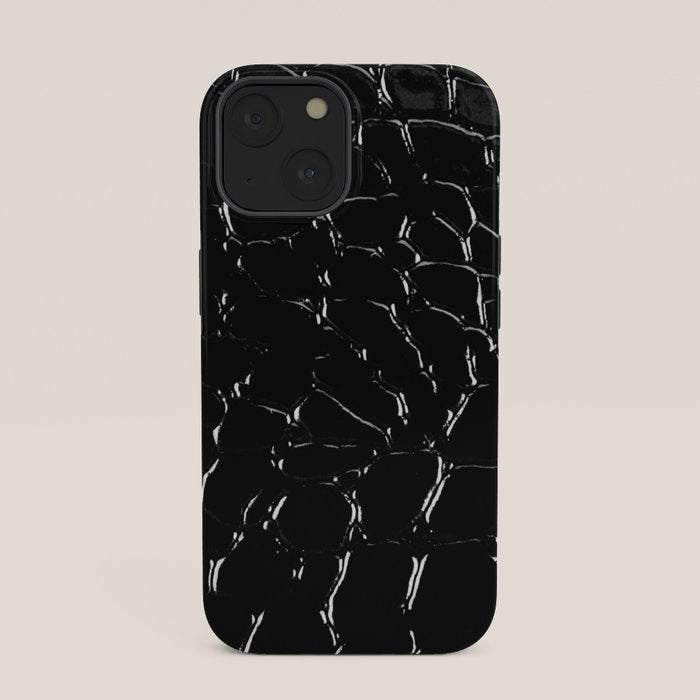 Exotic Black Crocodile Patent Leather iPhone Case Gallery Image 33