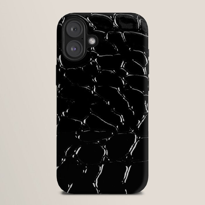Exotic Black Crocodile Patent Leather iPhone Case Gallery Image 10