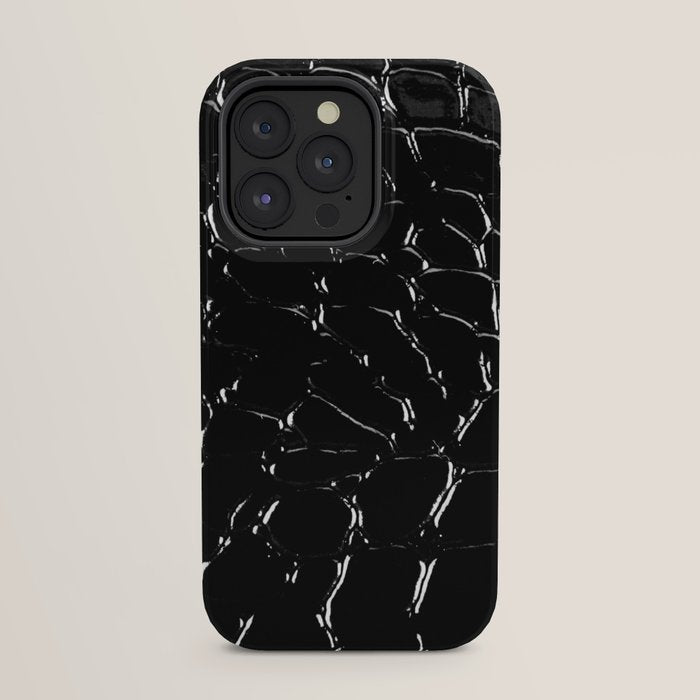 Exotic Black Crocodile Patent Leather iPhone Case Gallery Image 31