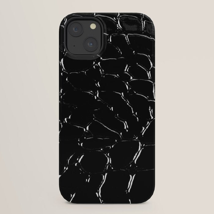 Exotic Black Crocodile Patent Leather iPhone Case Gallery Image 22