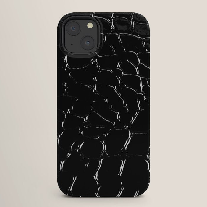 Exotic Black Crocodile Patent Leather iPhone Case Gallery Image 26