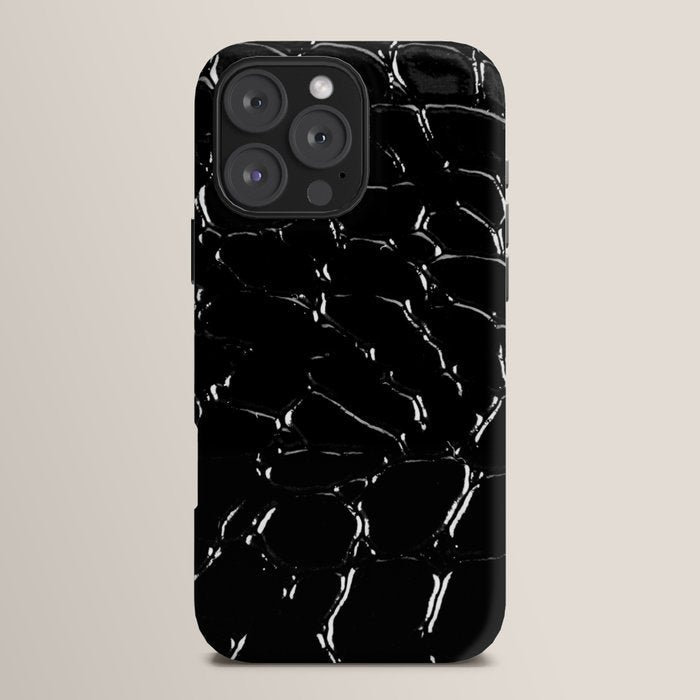 Exotic Black Crocodile Patent Leather iPhone Case Gallery Image 16