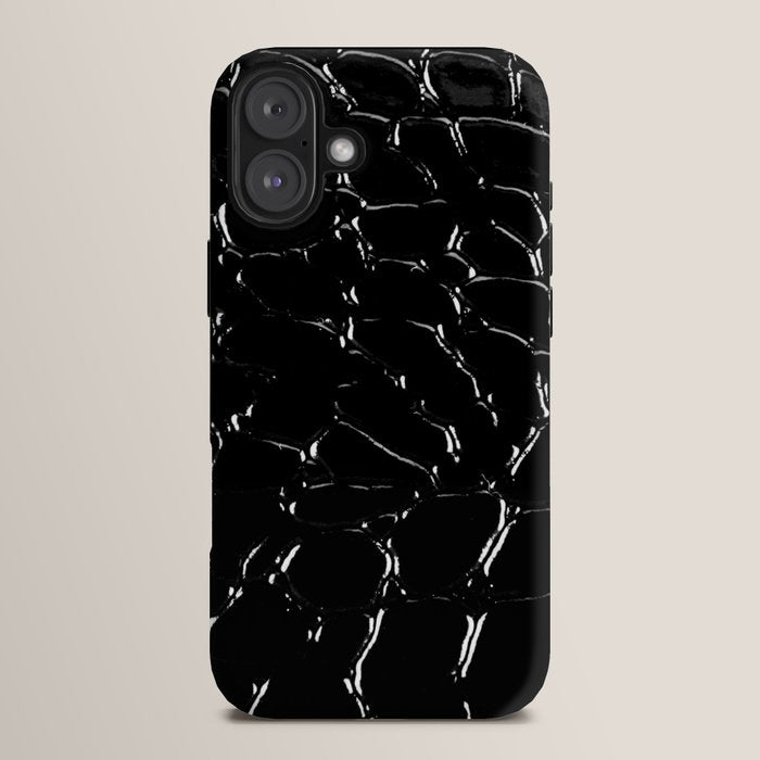 Exotic Black Crocodile Patent Leather iPhone Case Gallery Image 14