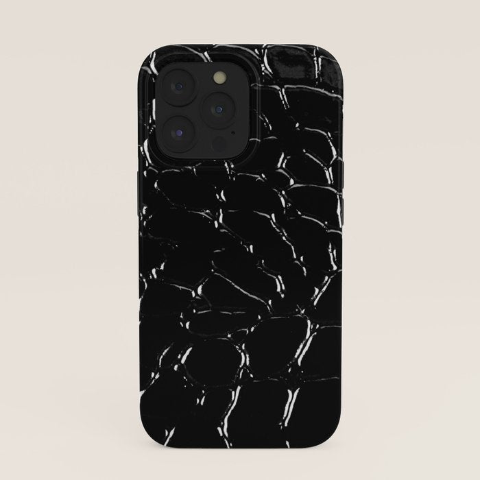 Exotic Black Crocodile Patent Leather iPhone Case Gallery Image 39