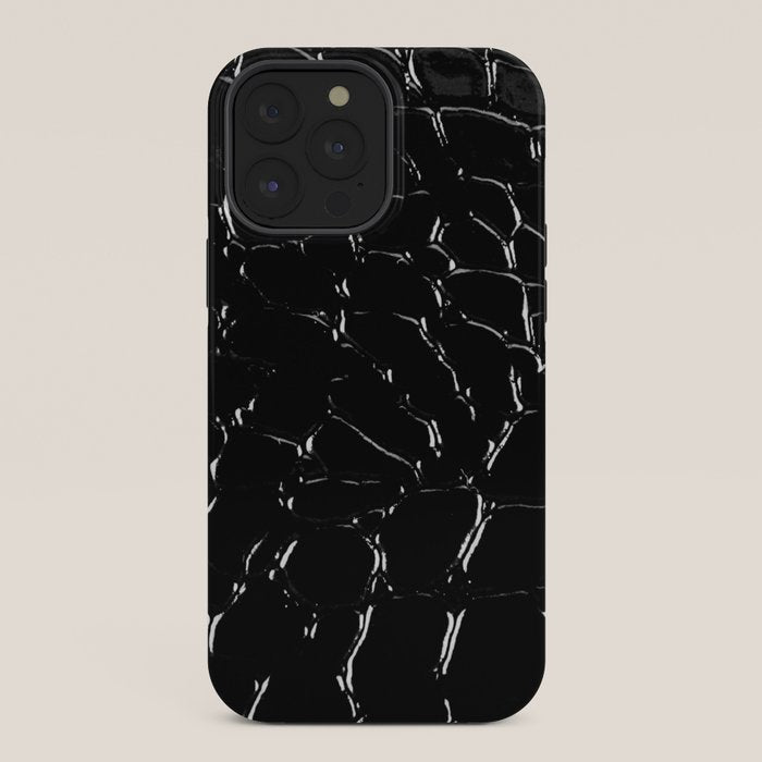 Exotic Black Crocodile Patent Leather iPhone Case Gallery Image 36