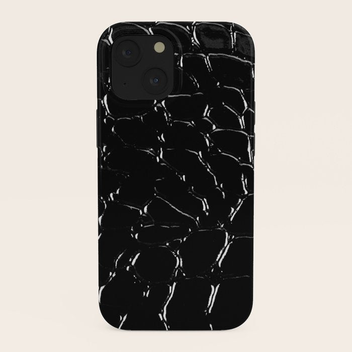Exotic Black Crocodile Patent Leather iPhone Case Gallery Image 38