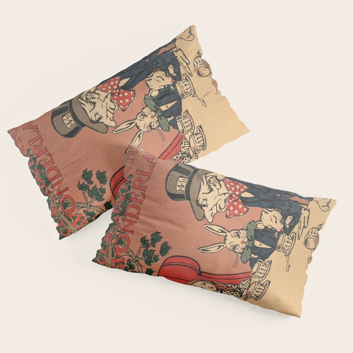 Vintage Alice's Adventures in Wonderland Book Cover Pillow Sham Gallery Image 2