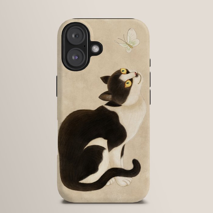Minhwa: cat & butterfly (Korean traditional/folk art) iPhone Case Gallery Image 13