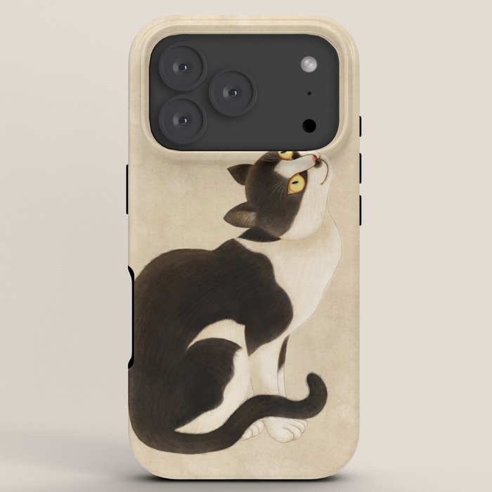 Minhwa: cat & butterfly (Korean traditional/folk art) iPhone Case Gallery Image 7