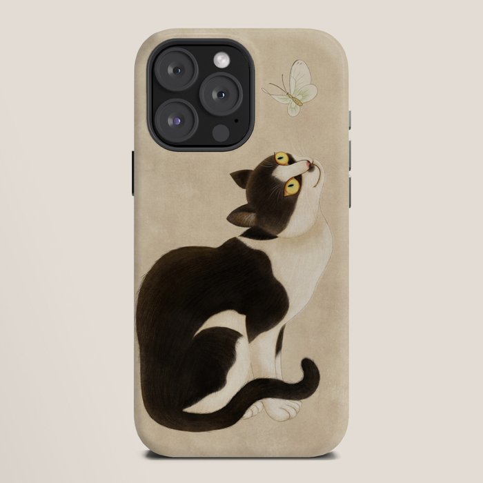 Minhwa: cat & butterfly (Korean traditional/folk art) iPhone Case Gallery Image 12