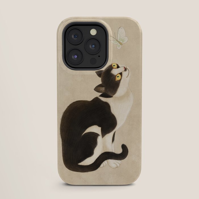 Minhwa: cat & butterfly (Korean traditional/folk art) iPhone Case Gallery Image 27