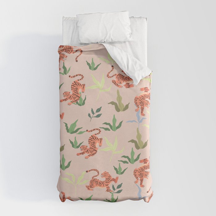 Dancing Tiger (Taupe) Duvet Cover Gallery Image 5