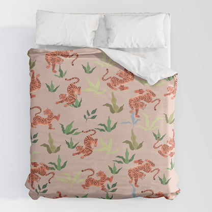 Dancing Tiger (Taupe) Duvet Cover Gallery Image 7