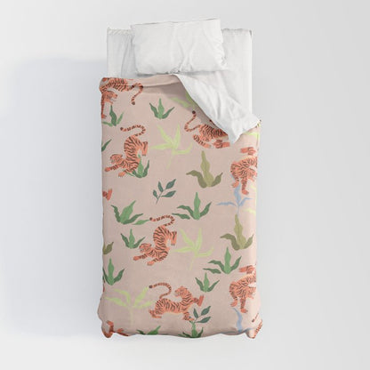 Dancing Tiger (Taupe) Duvet Cover Gallery Image 9
