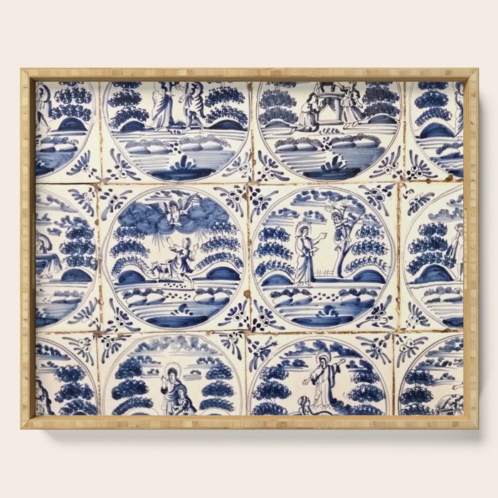 Dutch Delft Blue Tiles Serving Tray Gallery Image 1