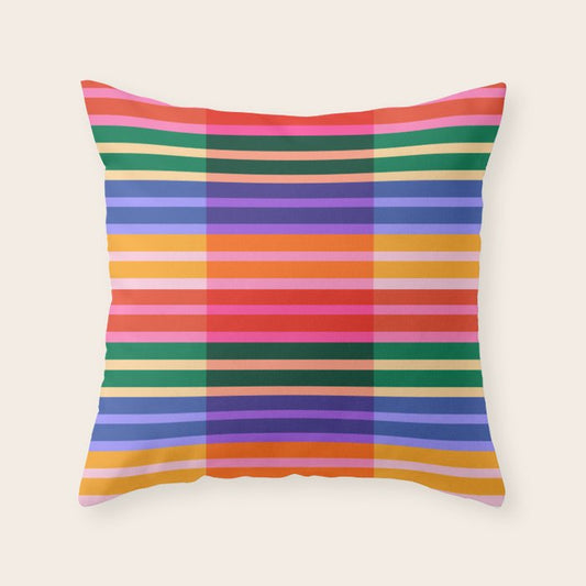 Color Block Stripes Throw Pillow Gallery Image 2