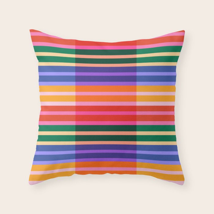 Color Block Stripes Throw Pillow Gallery Image 6