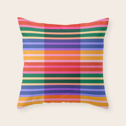 Color Block Stripes Throw Pillow Gallery Image 6