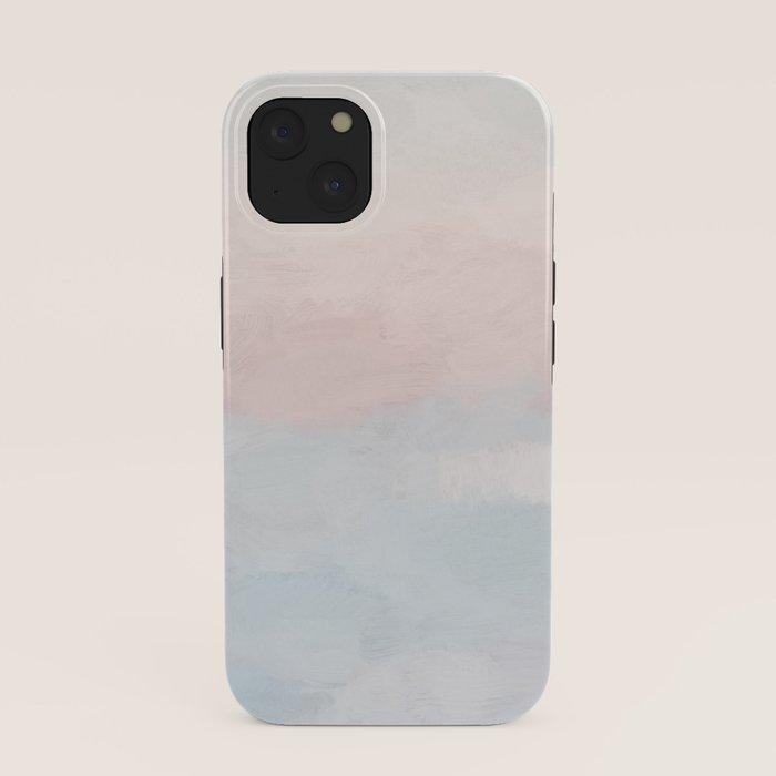 Soothing Seas I - Soft Pink and Blue Sunrise Horizon Ocean for Nursery Abstract Coastal Painting Art iPhone Case Gallery Image 37