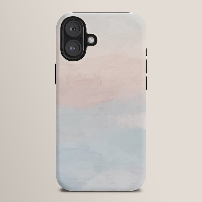 Soothing Seas I - Soft Pink and Blue Sunrise Horizon Ocean for Nursery Abstract Coastal Painting Art iPhone Case Gallery Image 14