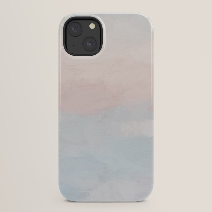 Soothing Seas I - Soft Pink and Blue Sunrise Horizon Ocean for Nursery Abstract Coastal Painting Art iPhone Case Gallery Image 22