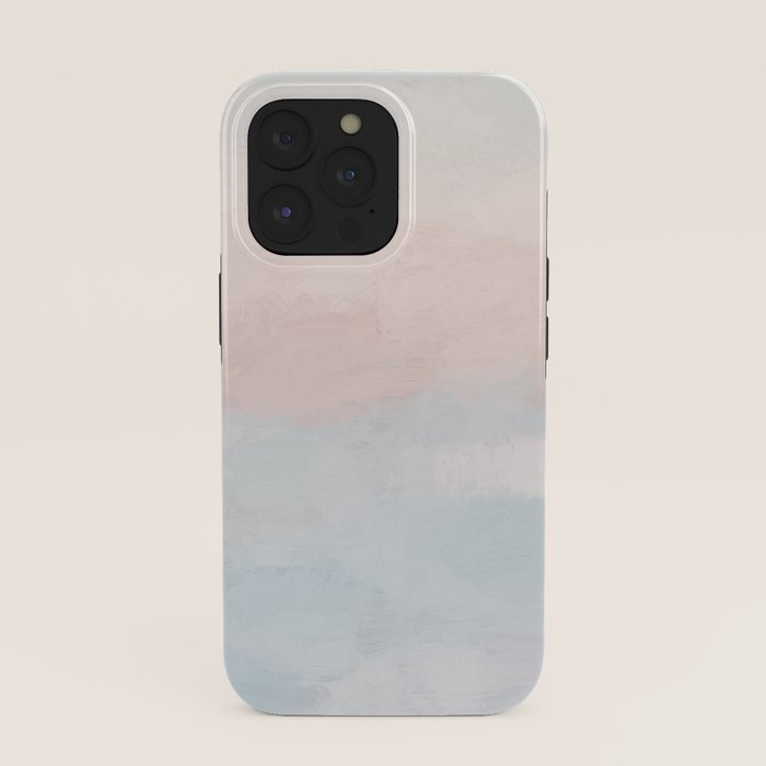 Soothing Seas I - Soft Pink and Blue Sunrise Horizon Ocean for Nursery Abstract Coastal Painting Art iPhone Case Gallery Image 39