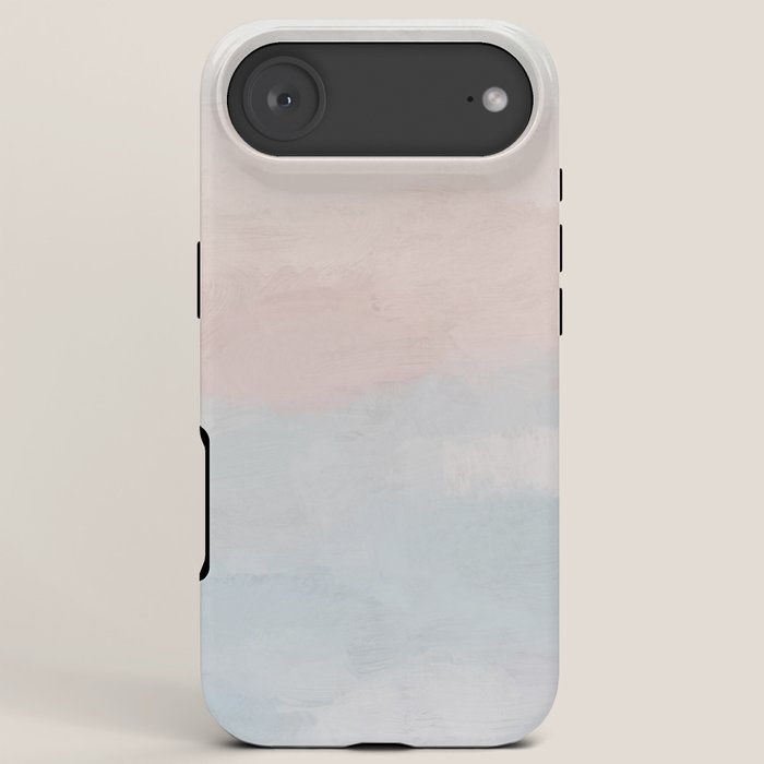 Soothing Seas I - Soft Pink and Blue Sunrise Horizon Ocean for Nursery Abstract Coastal Painting Art iPhone Case Gallery Image 6