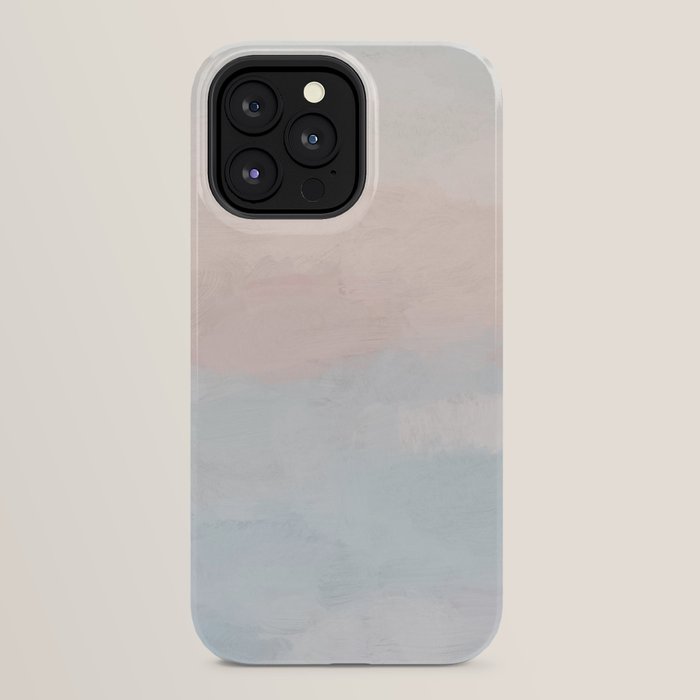 Soothing Seas I - Soft Pink and Blue Sunrise Horizon Ocean for Nursery Abstract Coastal Painting Art iPhone Case Gallery Image 24