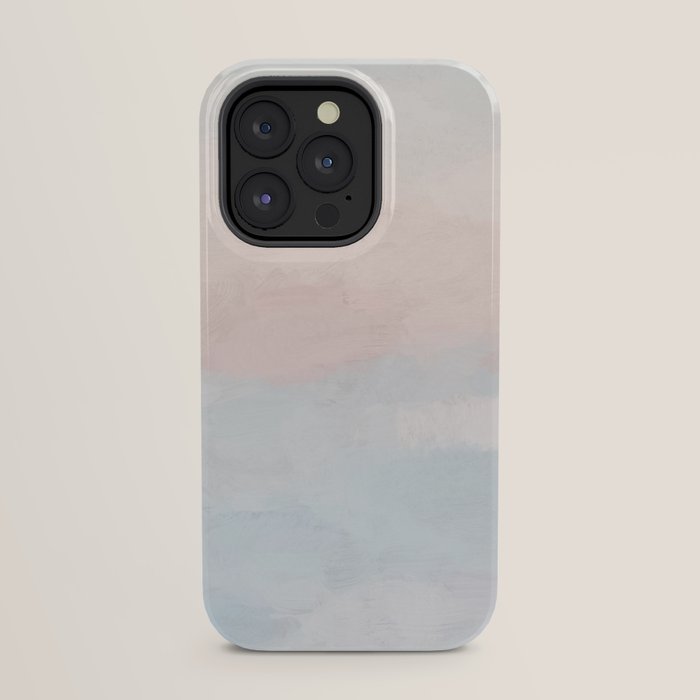 Soothing Seas I - Soft Pink and Blue Sunrise Horizon Ocean for Nursery Abstract Coastal Painting Art iPhone Case Gallery Image 23