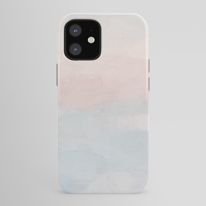Soothing Seas I - Soft Pink and Blue Sunrise Horizon Ocean for Nursery Abstract Coastal Painting Art iPhone Case Gallery Image 41