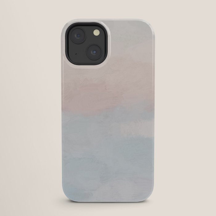 Soothing Seas I - Soft Pink and Blue Sunrise Horizon Ocean for Nursery Abstract Coastal Painting Art iPhone Case Gallery Image 25
