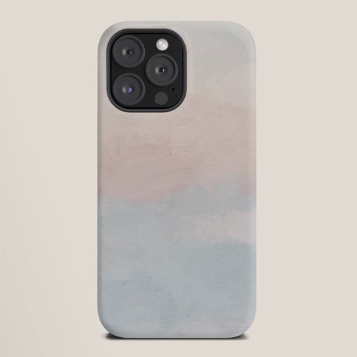 Soothing Seas I - Soft Pink and Blue Sunrise Horizon Ocean for Nursery Abstract Coastal Painting Art iPhone Case Gallery Image 20