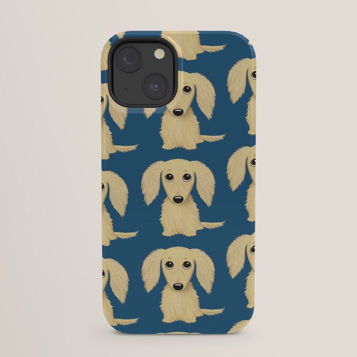 Longhaired Cream Dachshund Cartoon Dog iPhone Case Gallery Image 29