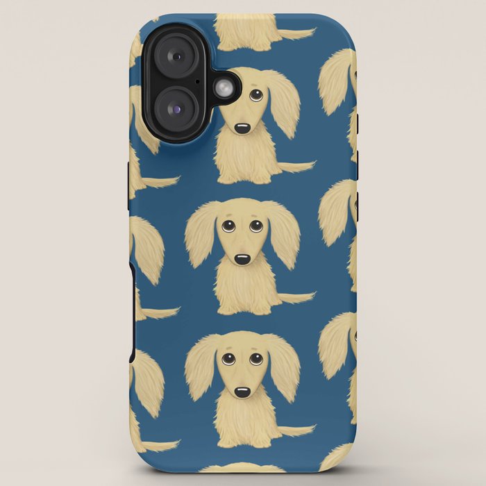 Longhaired Cream Dachshund Cartoon Dog iPhone Case Gallery Image 5