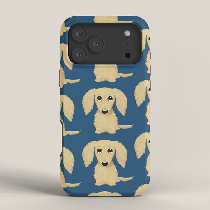 Longhaired Cream Dachshund Cartoon Dog iPhone Case Gallery Image 4