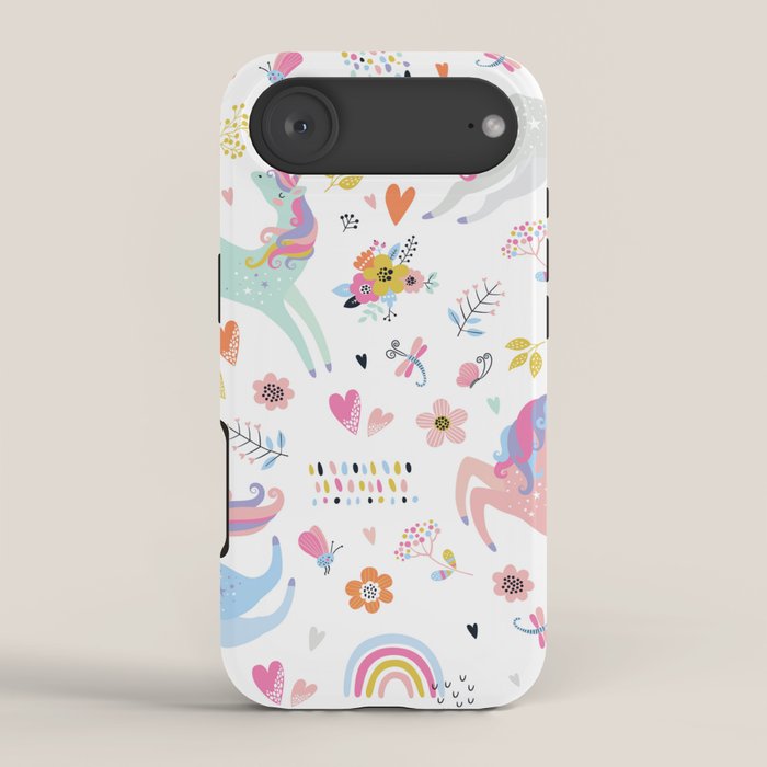 Magical Pastel Unicorn Floral iPhone Case Gallery Image 2