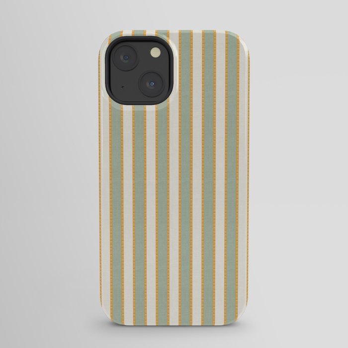 Vintage Cabana Stripe Sage Mint Green And Gold Retro Boho Coastal Beach Vibe iPhone Case Gallery Image 29