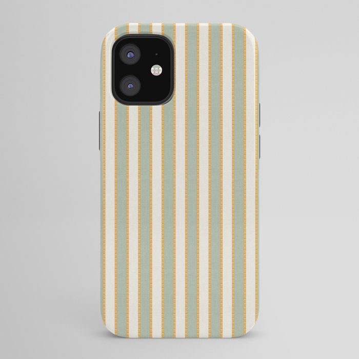 Vintage Cabana Stripe Sage Mint Green And Gold Retro Boho Coastal Beach Vibe iPhone Case Gallery Image 42