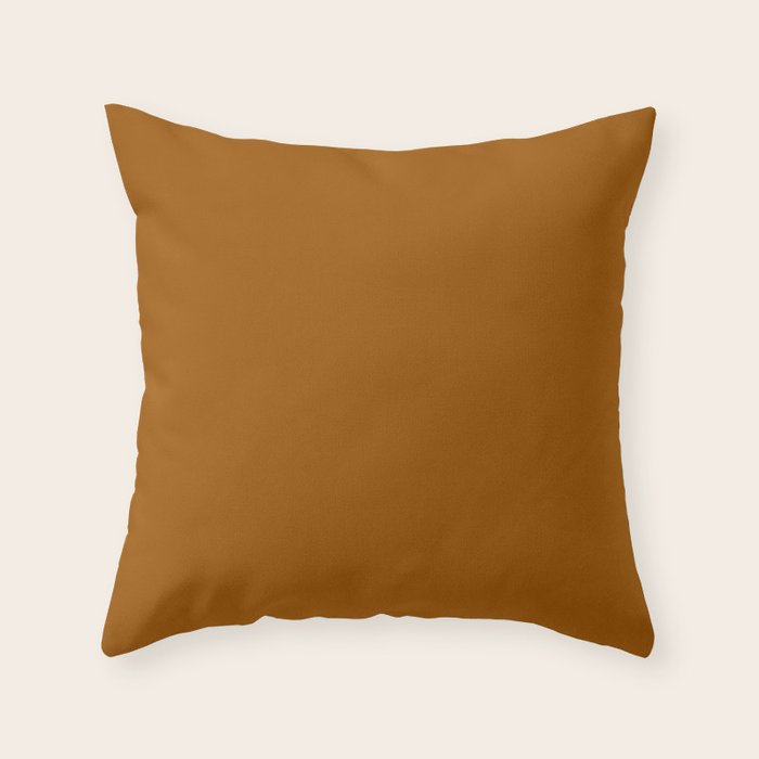 Burnt Orange Solid Color Throw Pillow Gallery Image 5