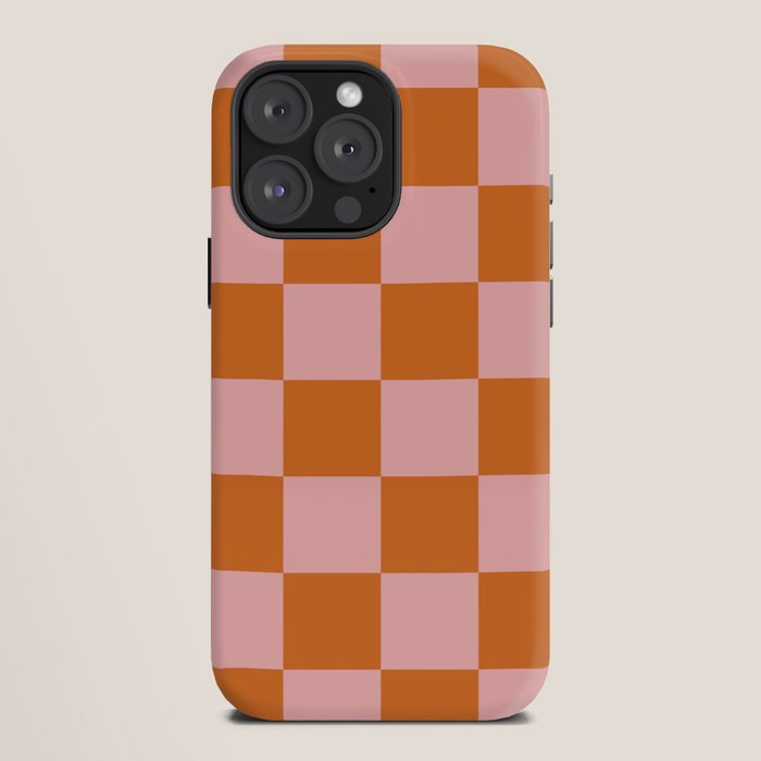 Checkerboard Check Pattern in Pink and Orange iPhone Case Gallery Image 12