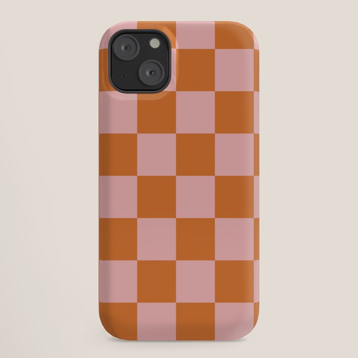 Checkerboard Check Pattern in Pink and Orange iPhone Case Gallery Image 18