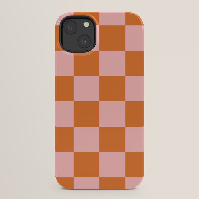Checkerboard Check Pattern in Pink and Orange iPhone Case Gallery Image 22