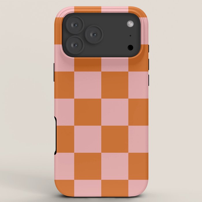 Checkerboard Check Pattern in Pink and Orange iPhone Case Gallery Image 8