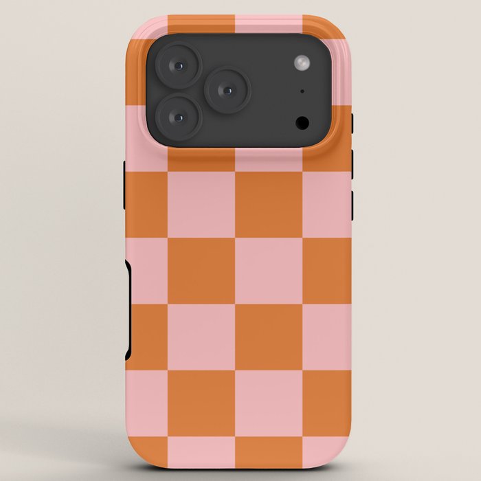Checkerboard Check Pattern in Pink and Orange iPhone Case Gallery Image 7