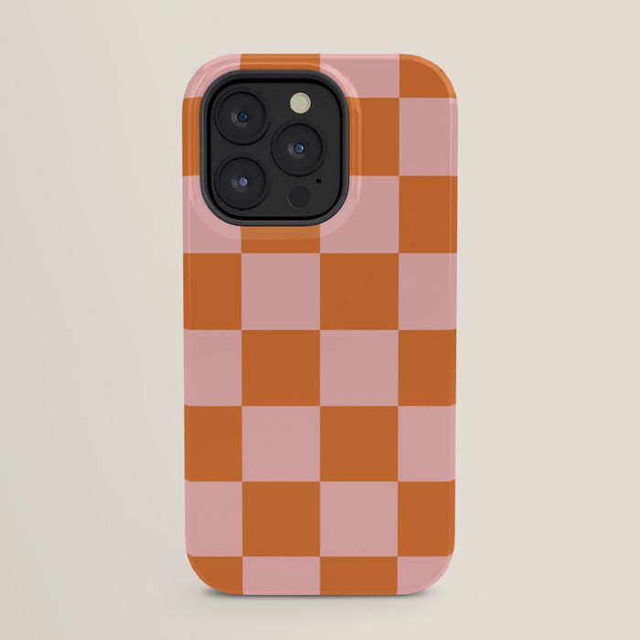 Checkerboard Check Pattern in Pink and Orange iPhone Case Gallery Image 31