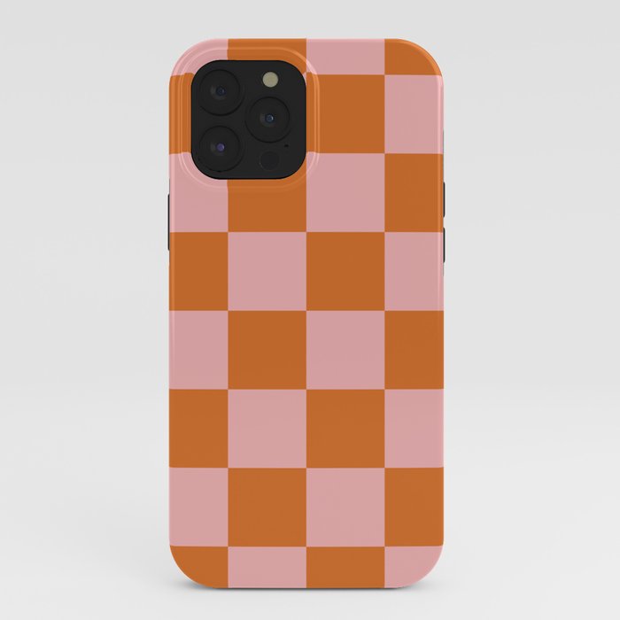 Checkerboard Check Pattern in Pink and Orange iPhone Case Gallery Image 40