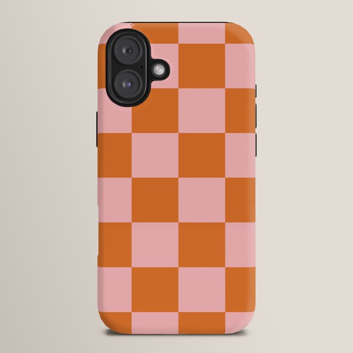 Checkerboard Check Pattern in Pink and Orange iPhone Case Gallery Image 14